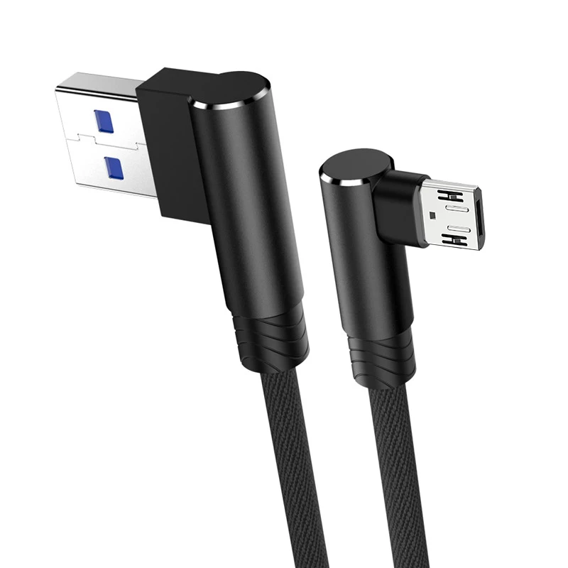 Fast Charging USB Micro Cable with 90-Degree Elbow Design