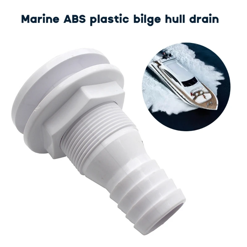 Thru Hull Bilge Fitting For Bilge Pump Aerator Hose Marine Yacht RV-Camper Truck Dropship 20 25mm nylon plastic thru hull bilge sewage outlet fitting stainless steel rim pump aerator hose boat marine yacht accessories