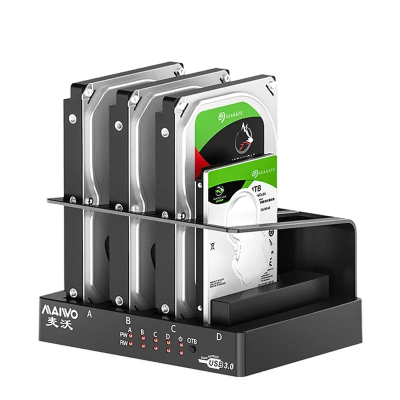 Maiwo-hard Drive Docking Station Bay Hdd Ssd Sata para Usb 3.0 12v Adaptador de Energia 3a 2.5 3.5 - Imagem 4