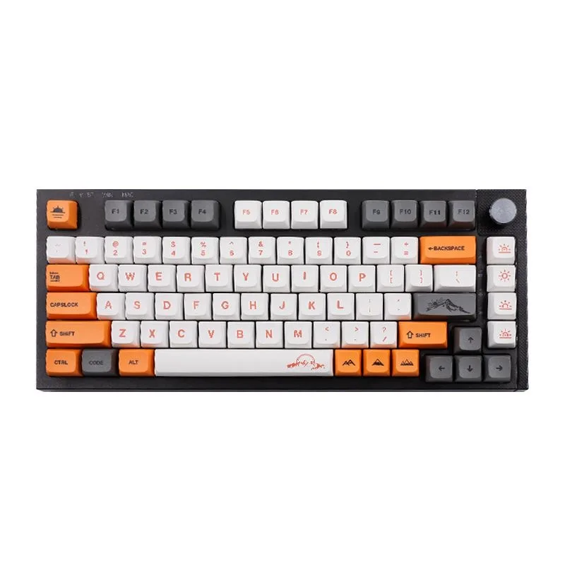 Teclado Mecánico PBT De Doble Color Con Retroiluminación De 104 Teclas, Columna Universal Para Teclado Mecánico Ikbc Cherry MX (gris Cian