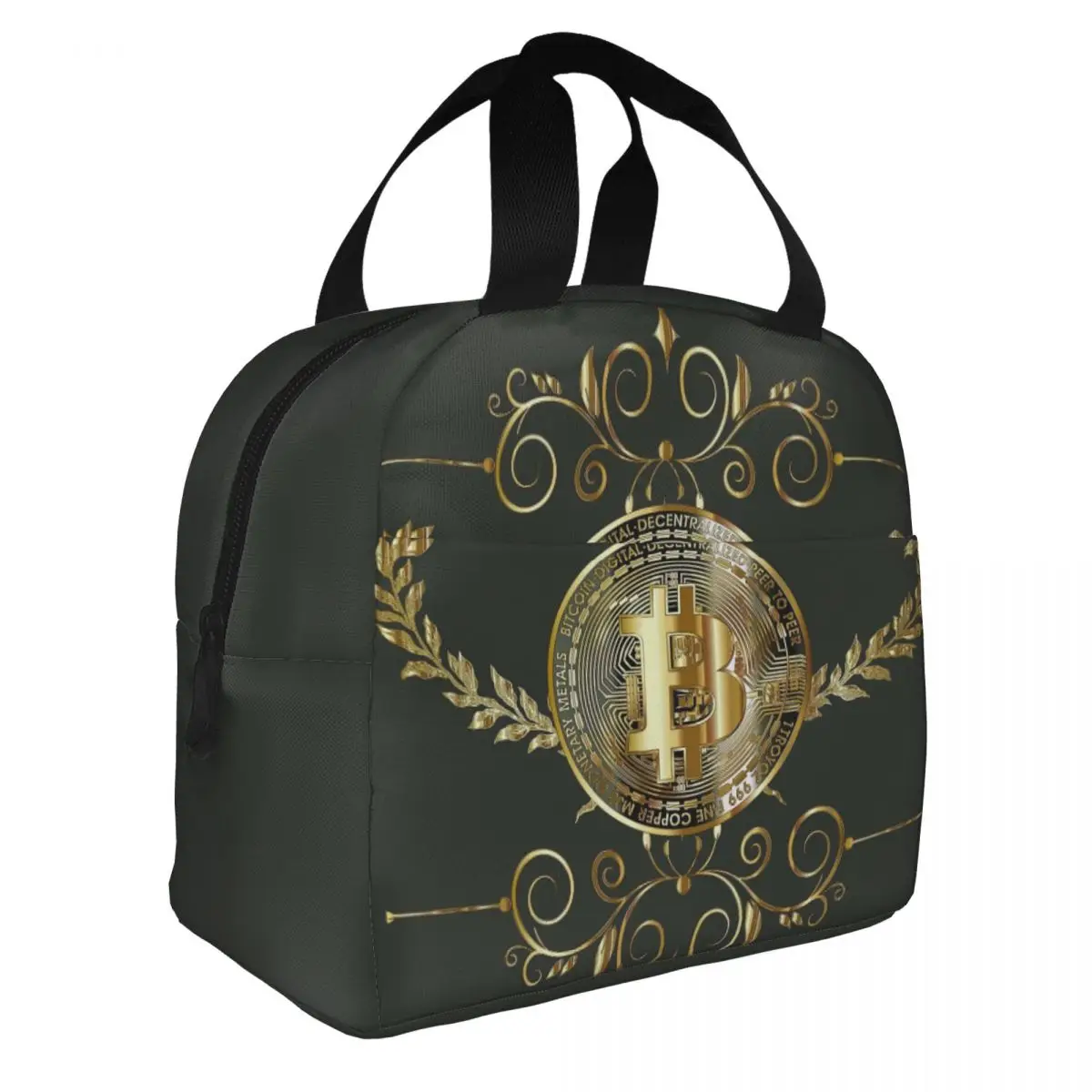 

Bitcoin Gold Coin Insulated Lunch Bags Cooler Bag Lunch Container Crypto Btc High Capacity Lunch Box Tote Bento Pouch Beach