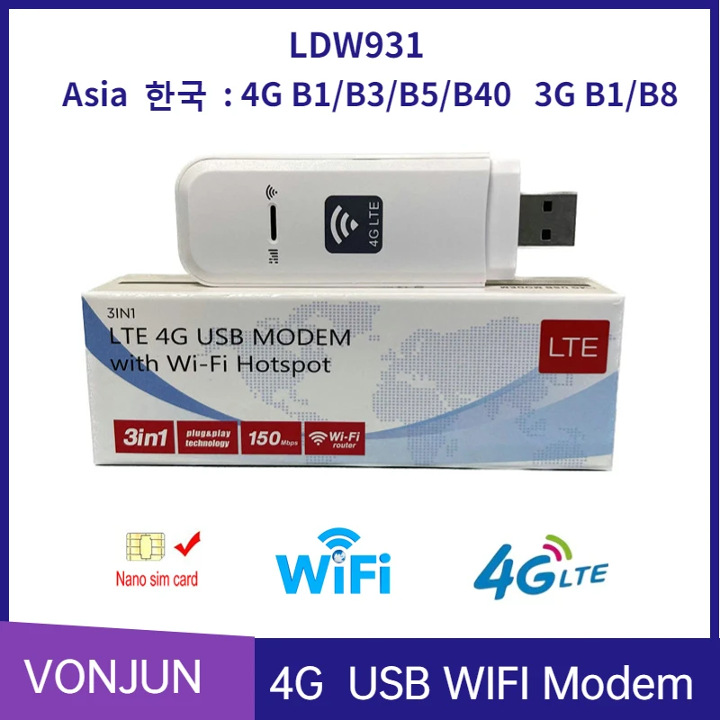 Ldw931 Router 4G Nano Sim Card Lte Usb Modem Hotspot Wifi Dongle