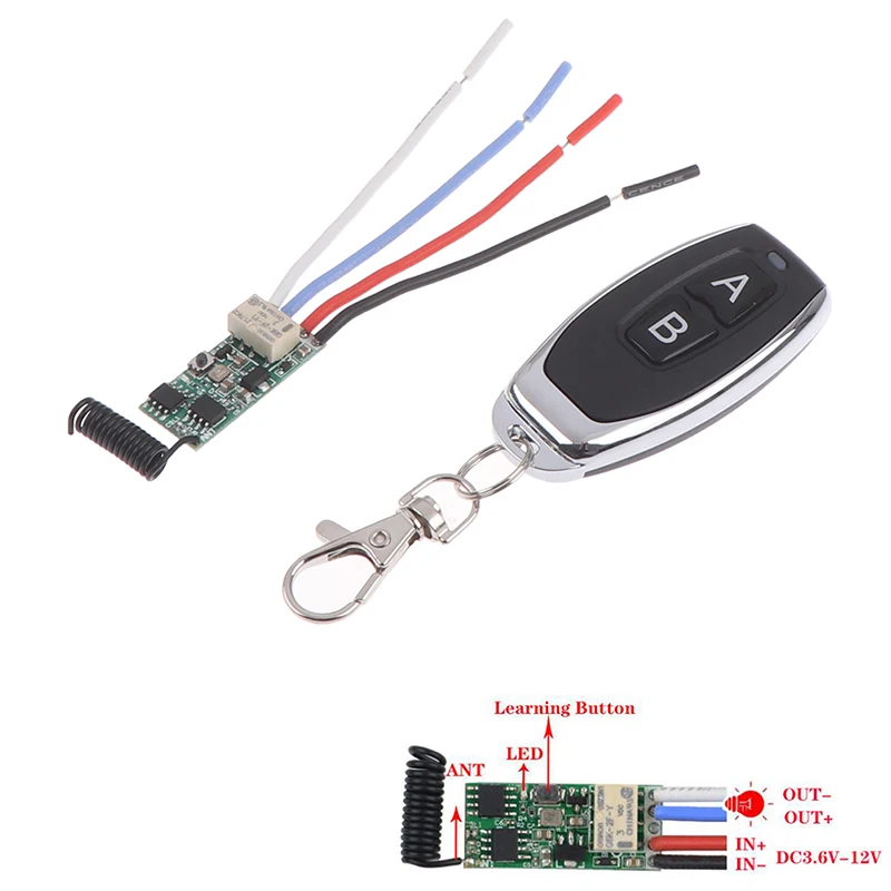 

433Mhz RF Remote Relay Control Switch Scooter Wireless 1CH Receiver Transmitter