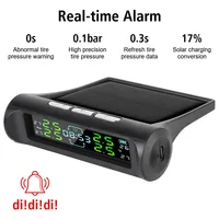 With Digital Clock Car Solar TPMS Automobile Tire Pressure Monitoring System On Dashboard 4pcs TPMS Sensors Auto Security Alarm - Image 5