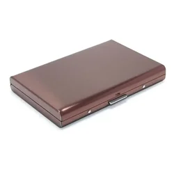 Fashionable Durable Stainless Steel Business Card Holder with 6 Slots and Anti - Demagnetization Protection (Rose gold)