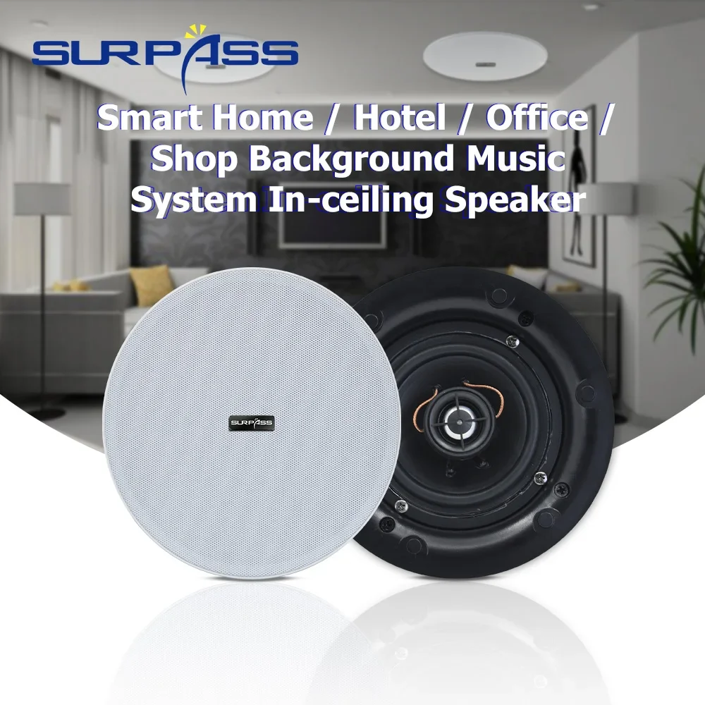 

Home Theater Ceiling Speaker 4inch 20W Passive Coaxial Speaker In Ceiling Frameless Music Loudspeaker 2-way Audio Sound System