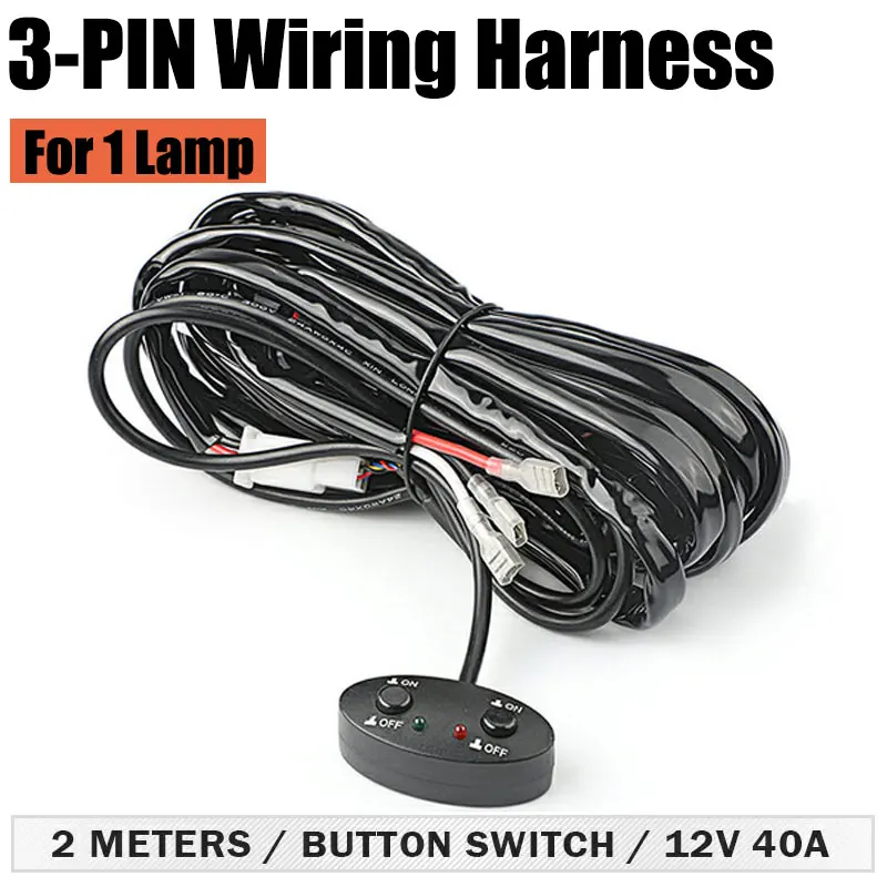 K Cablaggio Barra Luminosa A LED Per 2 Luci 1 Fusibile Luce Interruttore On-off 12V 40A Relè 180/300W Per Barra Luminosa Da Lavoro A LED Da 4-52 Pollici - Foto 11