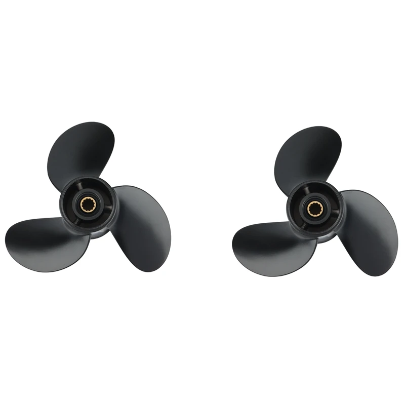 

2X Outboard Propeller For Tohatsu Mercury 8Hp 9.9Hp 8.5X9 Boat Ship Screw 3 Blade 12 Spline Marine Engine Part