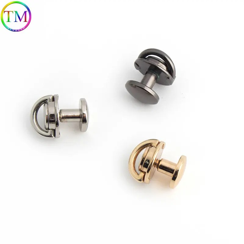 20-100 Pieces Zinc-Alloy Ball Post With O Ring Studs Rivets Nail Durable Rotating N ipple Rivet Diy Clothes Purse Accessories