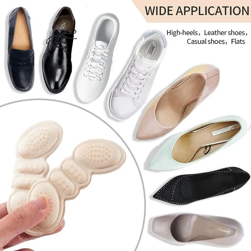 2/8pcs Heel Insoles Sports Shoes High Heel Inserts Pain Relief Anti-wear Cushion Pad Back Adhesive Shoe Pads Sponge Insole Pad