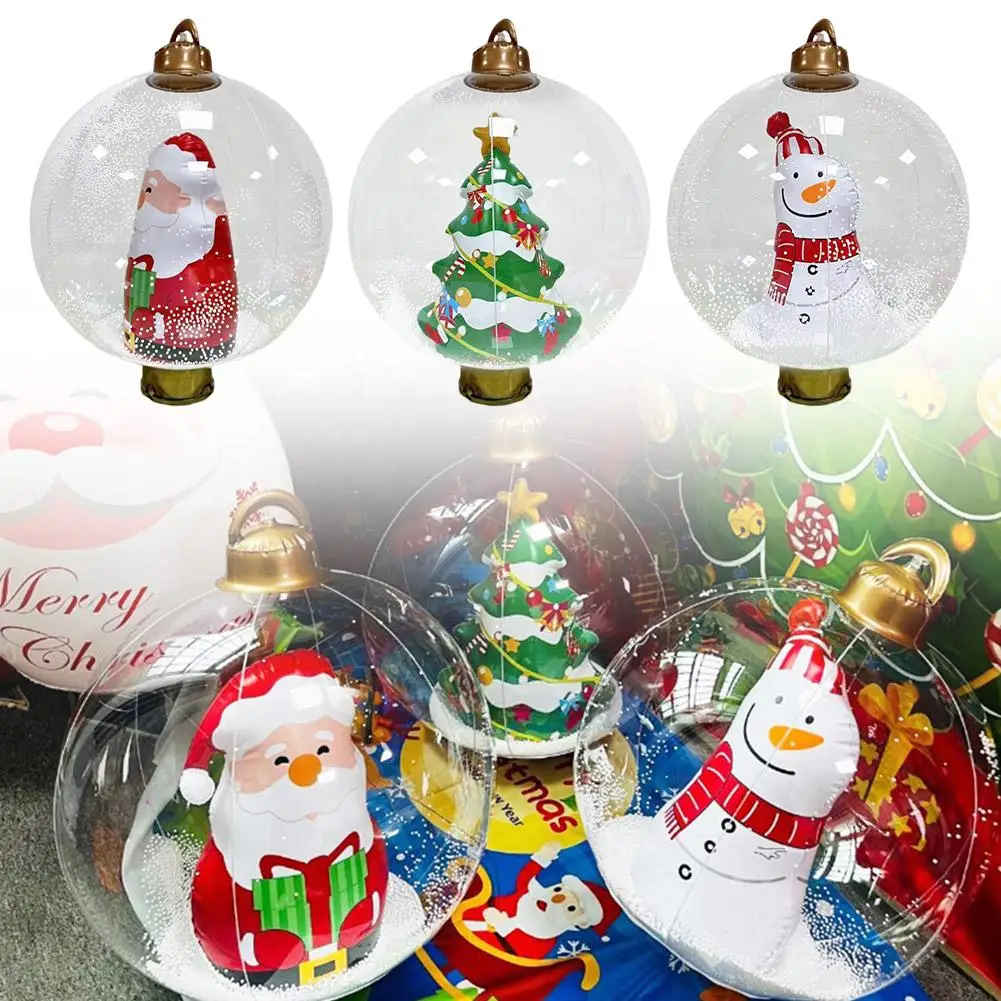 

Рождественские надувные светящиеся светодиодные прозрачные шарики, большие украшения, Искусственные шарики, украшение для улицы, светящиеся в C1g4