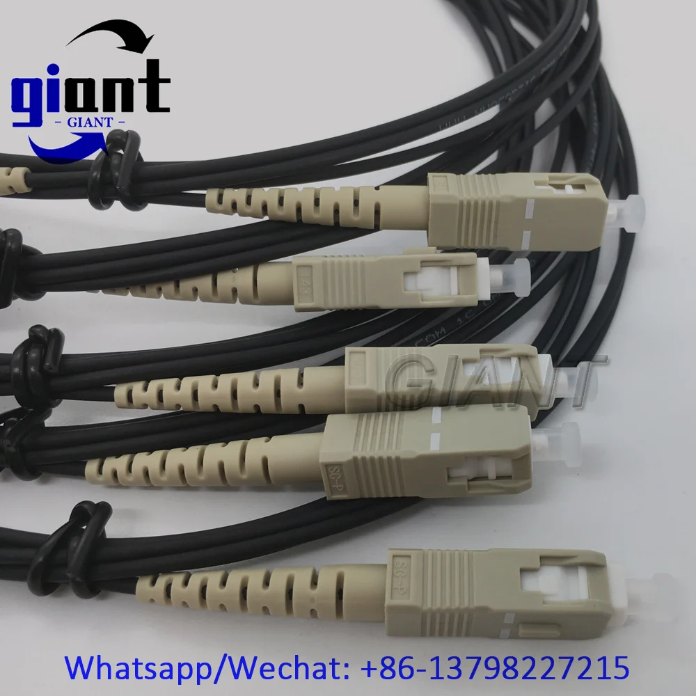 10개/묶음 1코어 아머드 케이블 1C MM OM3-150 SX 2.0mm 블랙 LSZH 재킷, SCUPC-SCUPC 2M 아머드 파이버 패치 코드