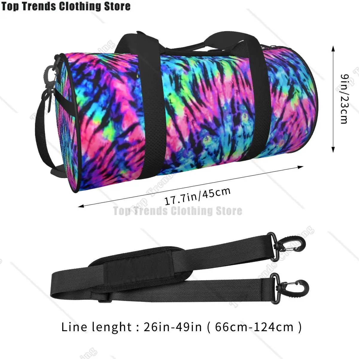 Funny Tie Dye Gym Bag Colorful Print Travel Training Sports Bags Male Female Capacity Vintage Fitness Bag Oxford Handbags