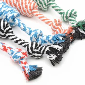 Dog Chewing Toys Puppy Colorful Cotton Knot Toy Juguetes Para Perro Durable Braided Bone Rope Funny Tool Игрушки Для Собак 3