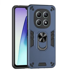 Luxury Armor Phone Case with Lens Camera Protector and Back Cover for Poco M8 Pro (Navy Blue)