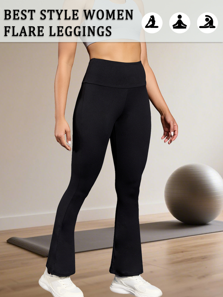 Women's Super Soft Flare Pants High Waisted Tummy Control Workout Yoga Leggings Bell Bottoms