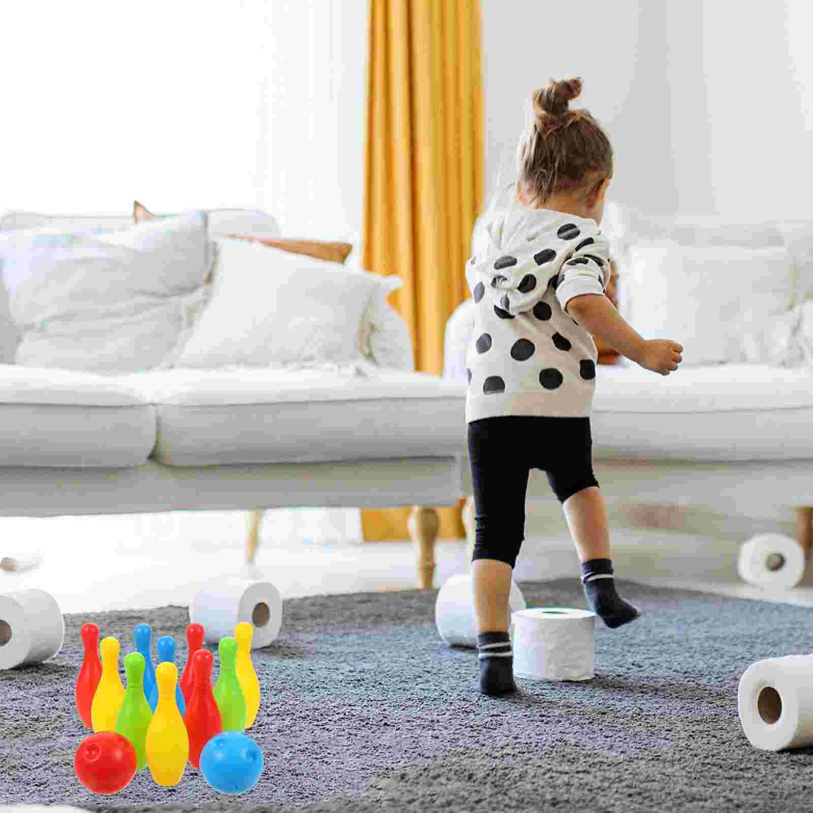 

Bowling Set Toys Includes and Balls Indoor and Outdoor Bowling Game for Kids Presents, Family Gathering