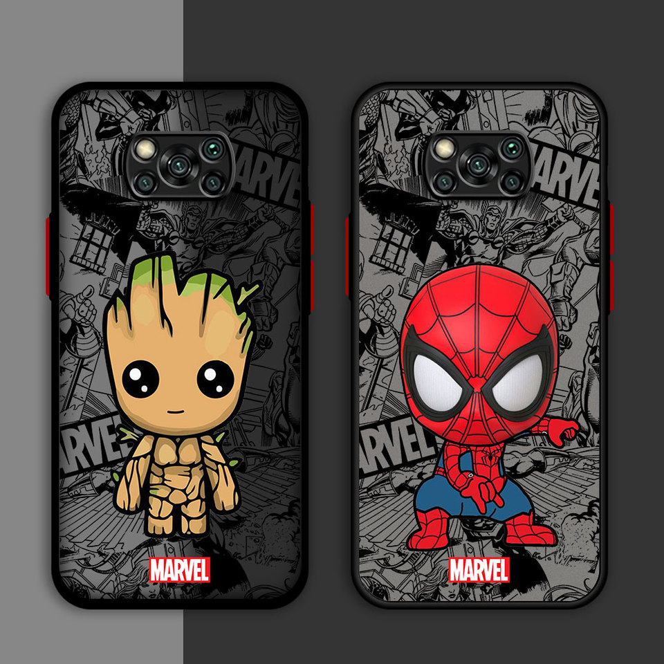 Soft Cartoon Marvel Groot Spiderman Phone Case for Xiaomi Poco X4 Pro M5s X3 NFC M5 X3 Pro X4 GT F3 X5 Pro M3 C40 Cover Clear