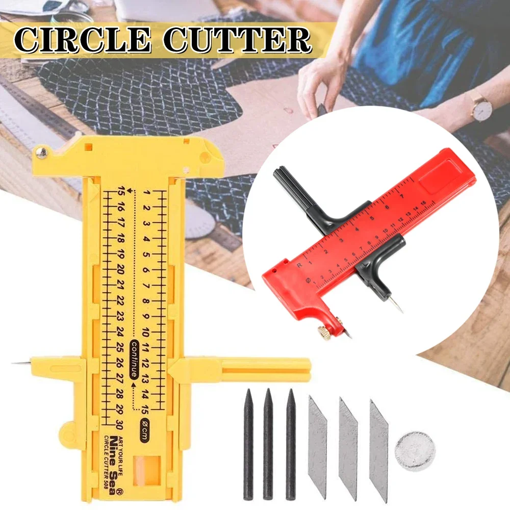 Compass Circle Cutter Round Paper Knife, DIY Adjustable Circular Cardboard Paper Cutting Tools, Badge Button Maker Circle Cutter