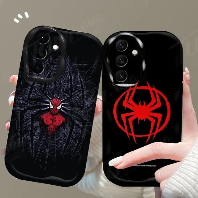 Caixa do telefone da onda do homem-aranha da maravilha, tampa do silicone, Samsung Galaxy A54, A34, A14, A24, A13, A23, A33, A53, A73, A15, A12, A22, A32, A05, a05S