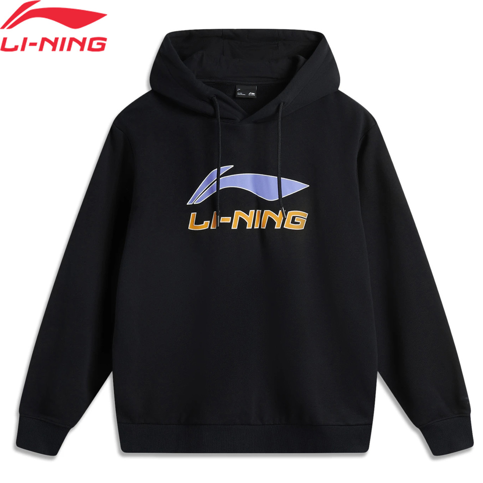 Li-Ning Men Sports Style Hoodie Loose Fit 88%Cotton 12%Polyester Stylish Hooded LiNing Sweatshirt Tops AWDV253