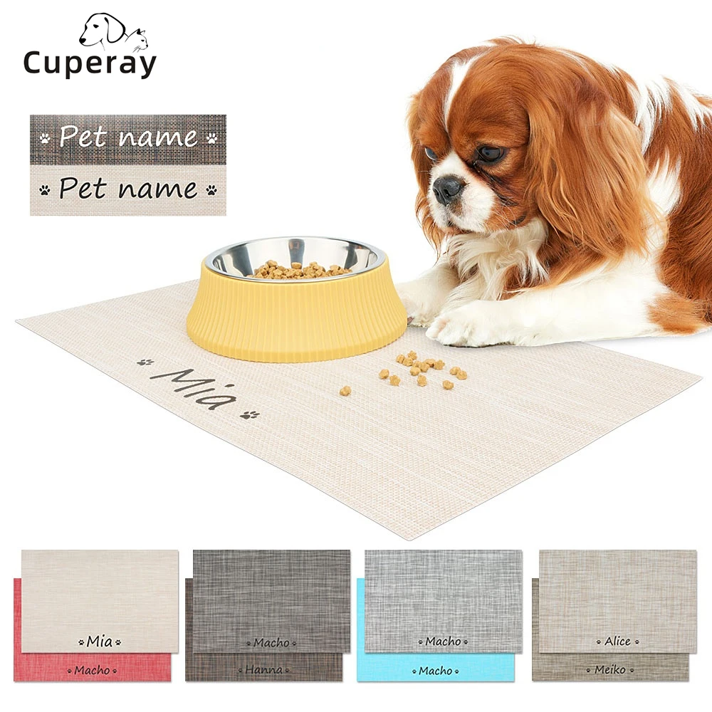 Custom Name Dog Food Mat Personalized Dog Cat Mat For Bowls, Dog Bowl