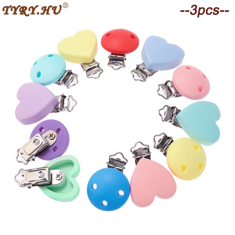 Pacifier Accessories 3Pcs Silicone Pacifier Clips for Baby
