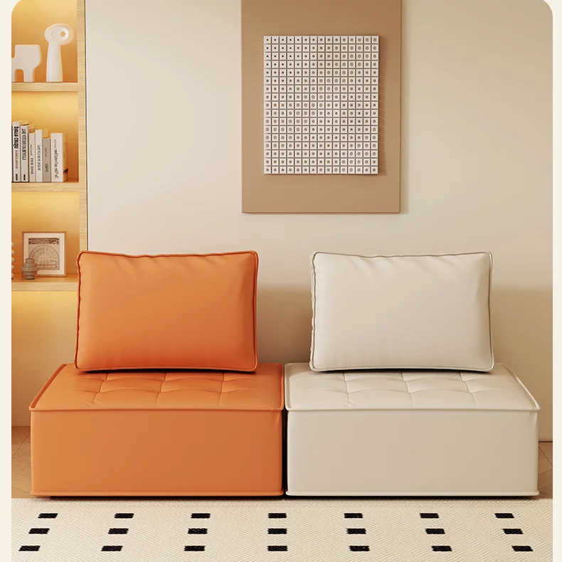 Single Person Cozy Lounge Fabric Sofa Set For Compact Urban Apartment Rental Bedroom Space Saving Trendy Relaxation Furniture