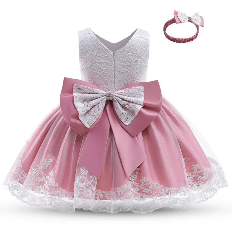 Infant Baby Girls Flower Dress Christening Gown