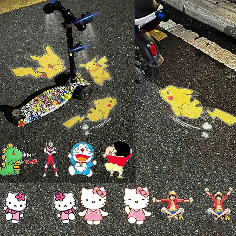 Hello Kitty Lampada Di Proiezione Per Bicicletta Per Bambini Lampada Dinamica Night Riding Moto Skateboard Balance Car Cartoon Warning Lamp