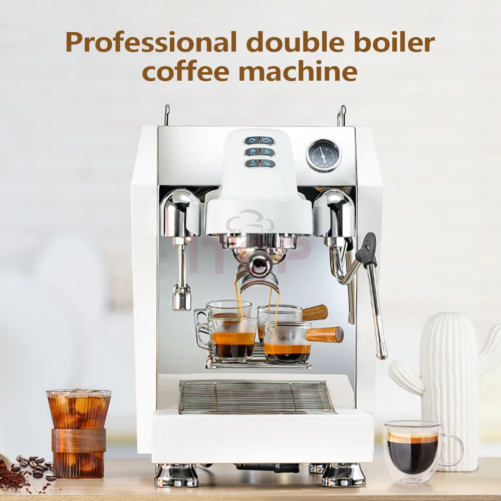 ITOP CM3129 Commercial Coffee Machine 9Bar ULKA Pump Espresso Maker Steam Milk Froth with 4 Holes Semi-automatic Coffee Machine coffee filter tamper holder espresso accessories 3 holes tamping stand cafe maker base walnut wood 51 58mm portafilter holder