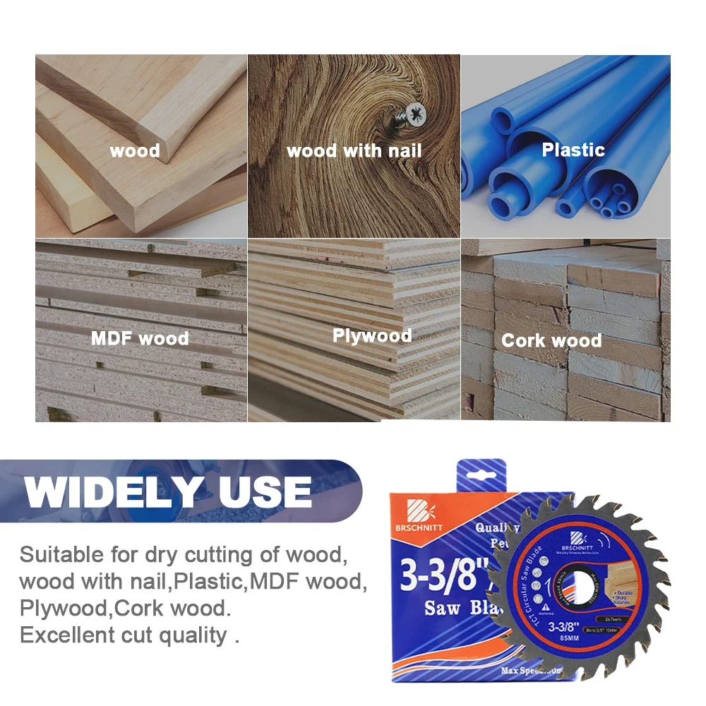 3-Piece 75mm Circular Saw Blades - 24T TCT Wood Cutting Discs For Angle Grinder