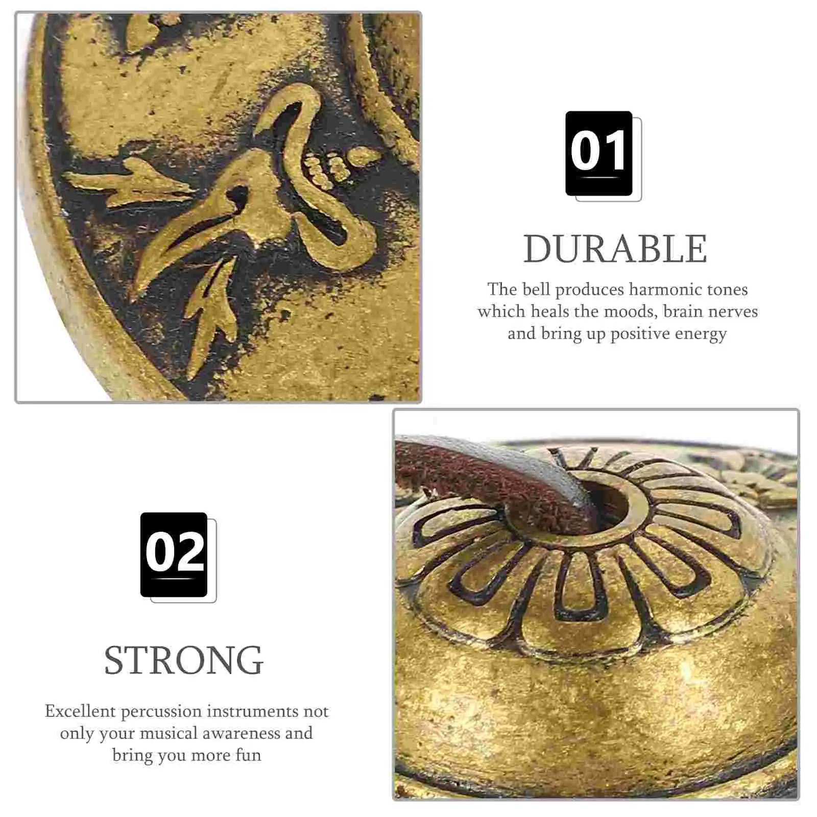 Bell Cymbals Meditation Tibetan Bells Instrument Chime Tingsha Yoga Chimes Finger Hand Symbols Brass Religious Cymbal Percussion