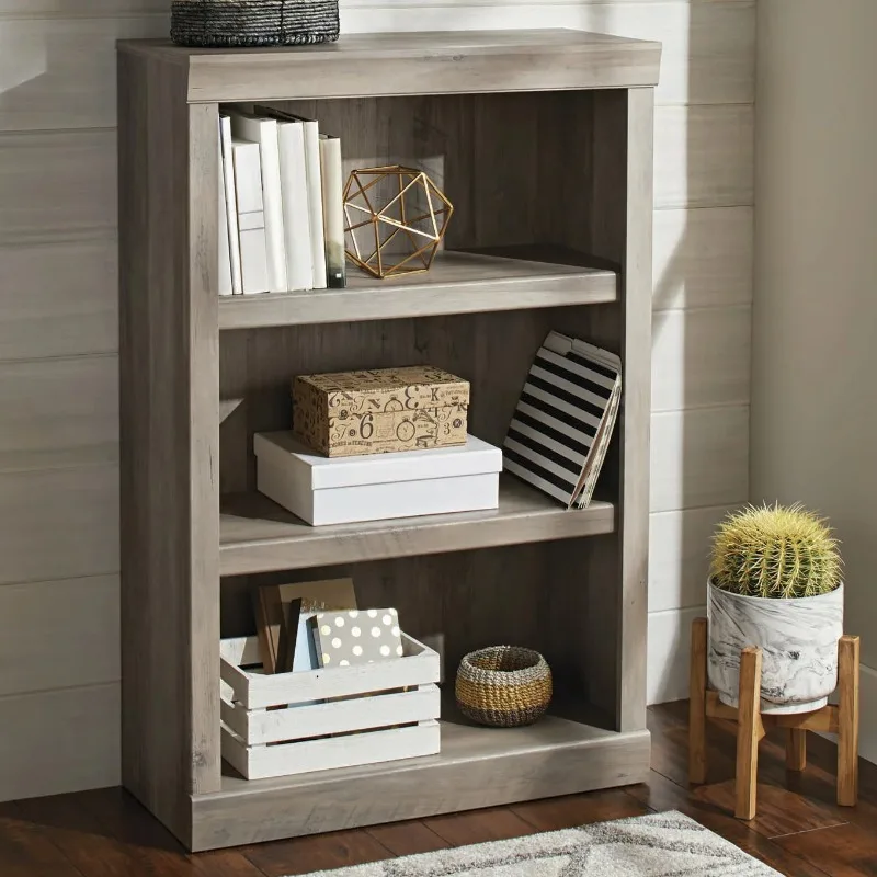 

3 Shelf Bookcase, Rustic Gray Finish