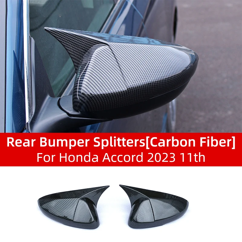 2Pcs Ox Horn Rear View Mirror Cover Trim 1 Pair Side Door Window Louver Shutter Cover for 2023-2024 Honda Accord