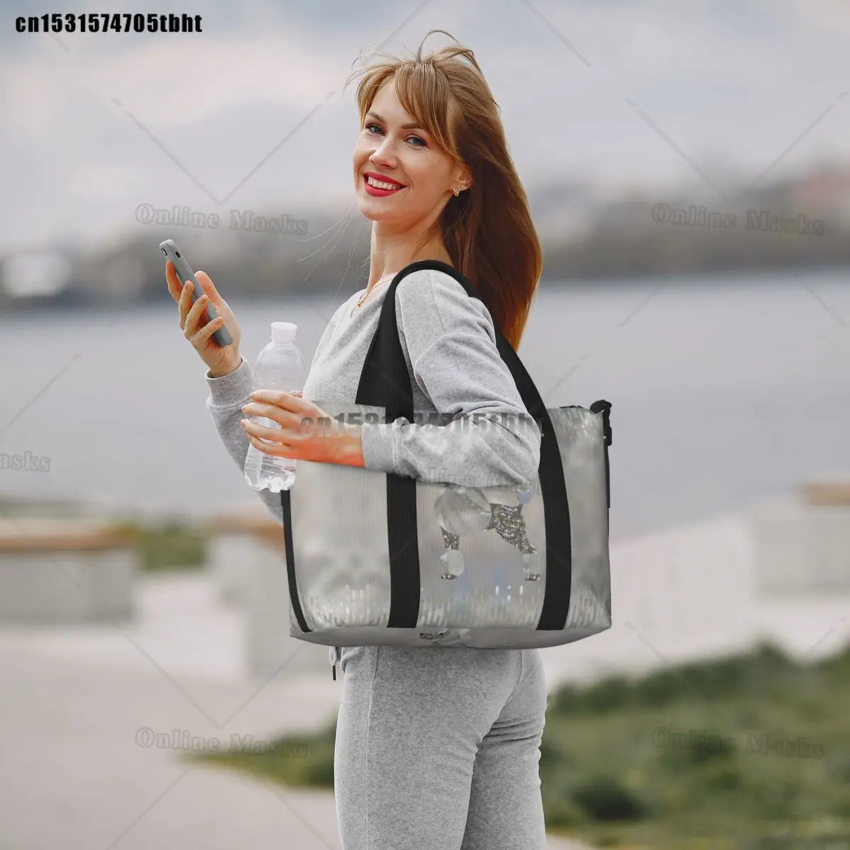 Luxury Pearl And Abalone Poodle Dog Grocery Tote Shopping Bag Women Big Capacity Pudel Caniche Beach Gym Travel Bags