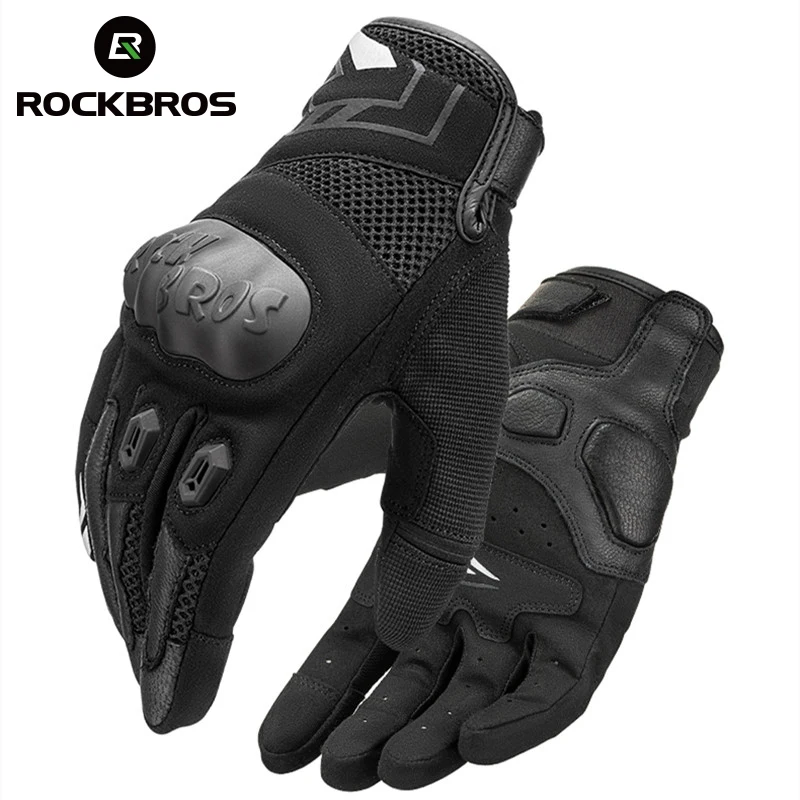 

ROCKBROS Bike Gloves Breathable Shockproof Motorcyclist Glove Cycling Full Finger Gloves Touch Screen Men Women Tactical Gloves