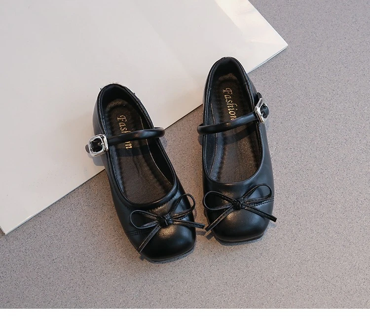 2025 Frühling Herbst Mädchen Prinzessin Lederschuhe Mode Kinder Mary Janes Simple Classic mit Schleife-Knoten Chic Größe 26-37 Nagelneu – Detail 9