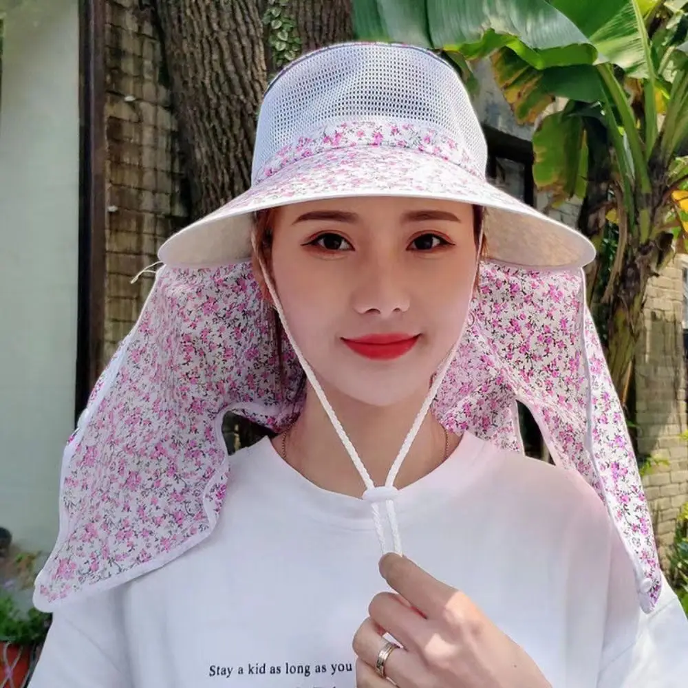 자외선 차단 티 따기 모자, 얼굴 및 목 보호, 넓은 챙 태양 모자, 선 바이저, 얼굴 목 커버, 어부 모자
