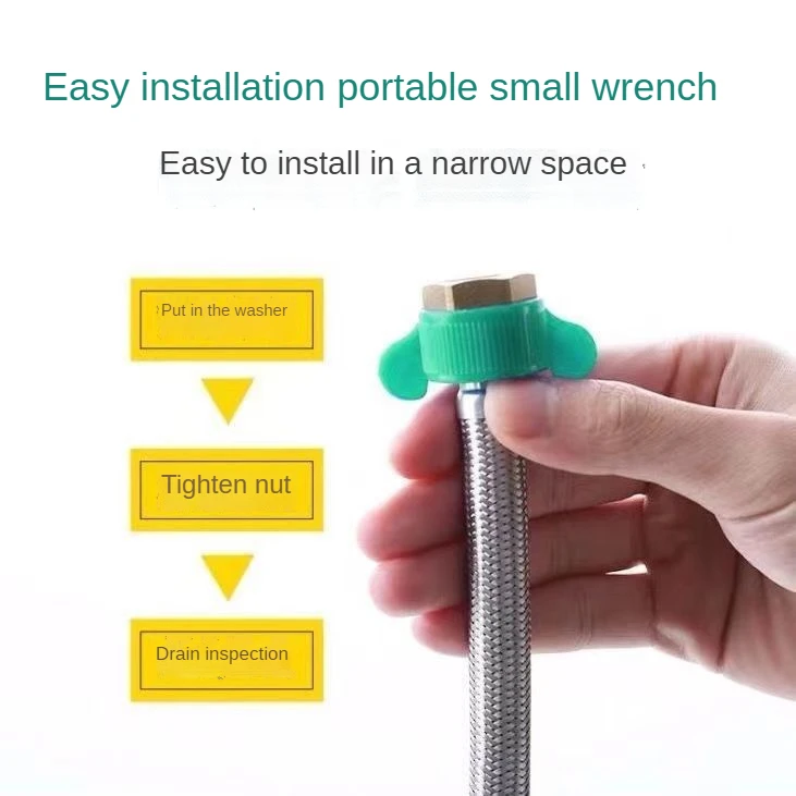 Plumbing Hose Water Pipe Plumbing Supply Hose 304 Stainless Steel Braided Hose Water Heater Toilet Faucet Connection High Pressure Explosion-proof Water Inlet Hose Household