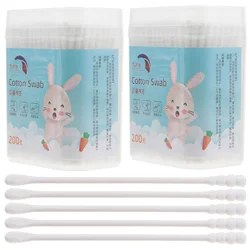 400PCS/2 Boxes Infant Nose Swabs Paper Sticks Cotton Buds Baby Care Buds Swabs Ear Baby Accessories Infant Cleaning Sticks