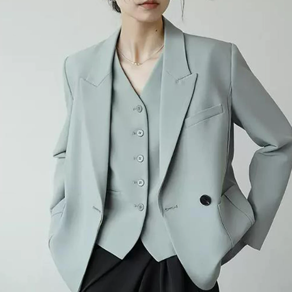 Пальто женский односекционный блейзер Повседневная Модная приталенная куртка модная удобная для работы новая верхняя одежда женская одежда