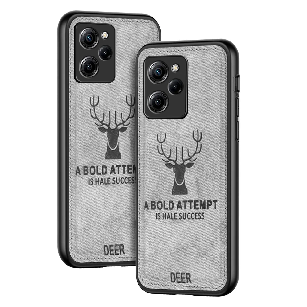 Guscio Del Telefono Per Xiaomi 14 Pro 13T Pro 13 Cover Antiurto Poco X5 Pro C65 F5 Custodia Morbida Con Motivo A Corna Di Cervo