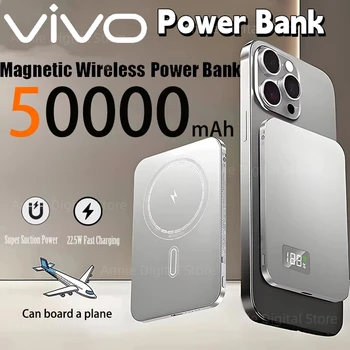 VIVO 50000mAh Portable Magnetic Wireless Power Bank PD22.5W Fast Charging External Battery for Magsafe For iPhone Samsung Xiaomi