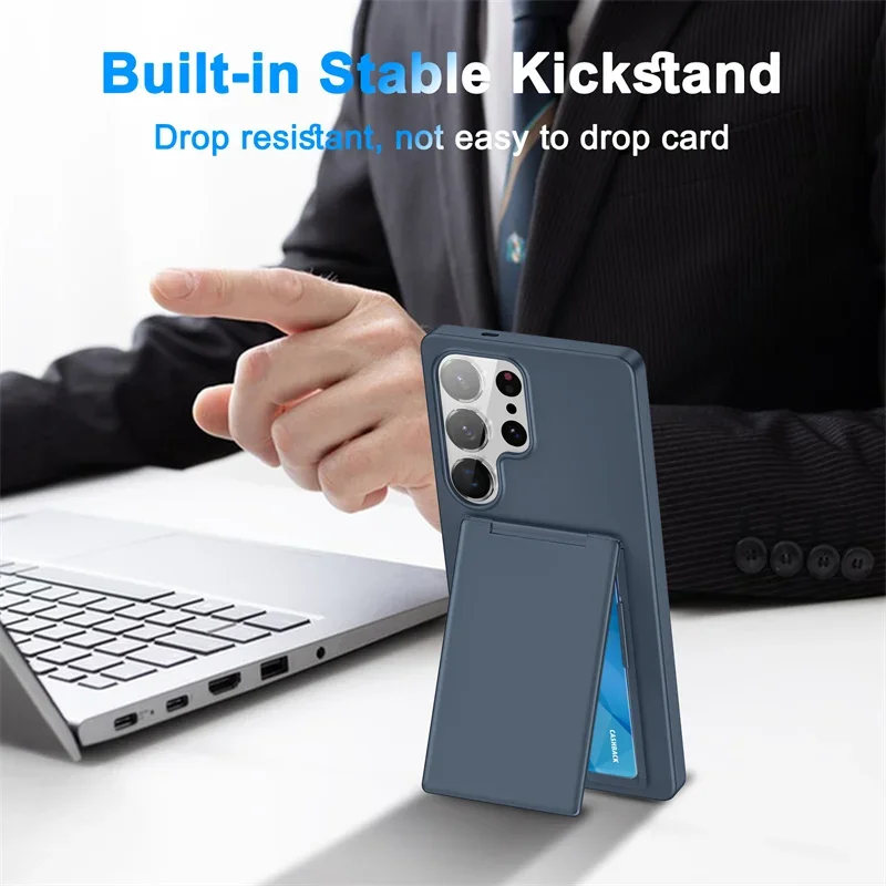 Luxury Fold Card Slot Phone Case with Shockproof Bracket Cover