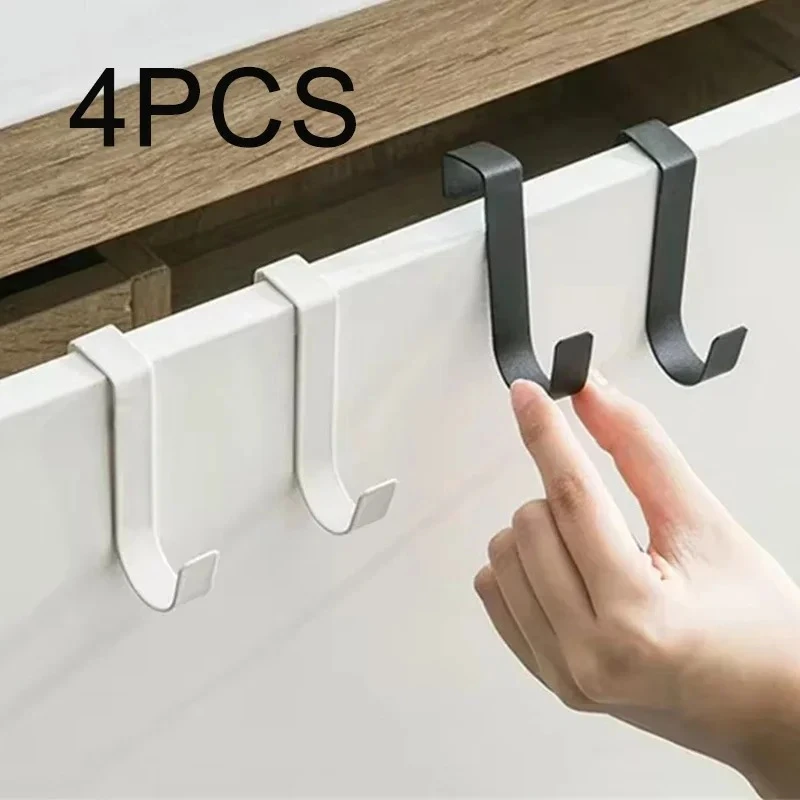 Storage hook Multi-Purpose Hooks Kitchen Cabinet Door Back Hook Hanging Rack Clothes Coat Hat Towel Hanger Storage Hook Bathroom Accessories