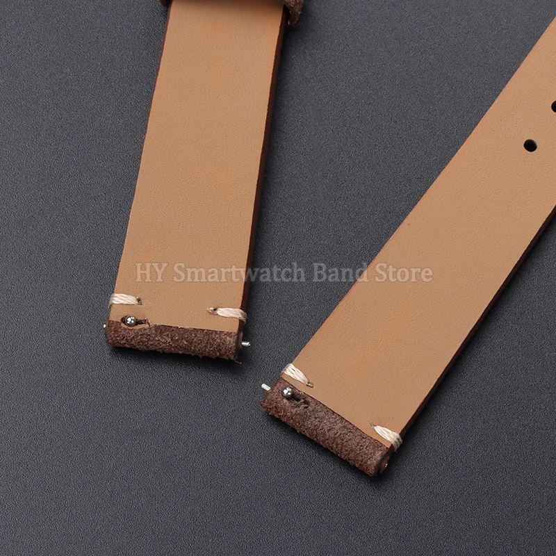 Vintage Suede Leather Quick Release Watch Strap - Handmade Bracelet in Multiple Sizes