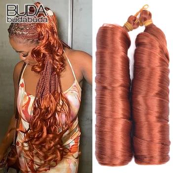 Loose Wavy Spiral Curl Braids Hair Extensions Synthetic Curl Hair French Curls Braiding Hair Pre Stretched Bouncy Braiding Hair 1