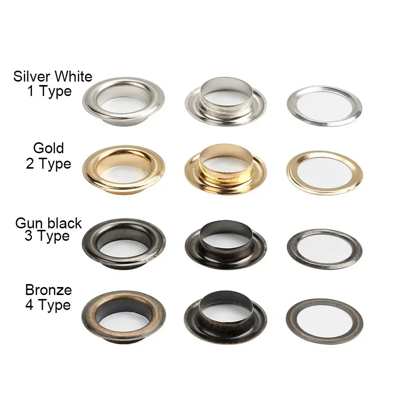Metal Eyelets Grommets Air Hole Rivet 8mm 10mm 12mm 14mm 20mm 40mm 1~30 Pcs Rivets And Fasteners Rivets And Screws For Leather Bag Shoes Belt Cap Clothes Accessories