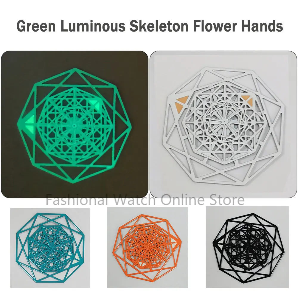 

Green Luminous Watch Hands Watch Accessories Turntable Hollow Flower Needle Hands for NH35/NH36/4R/7S Movement
